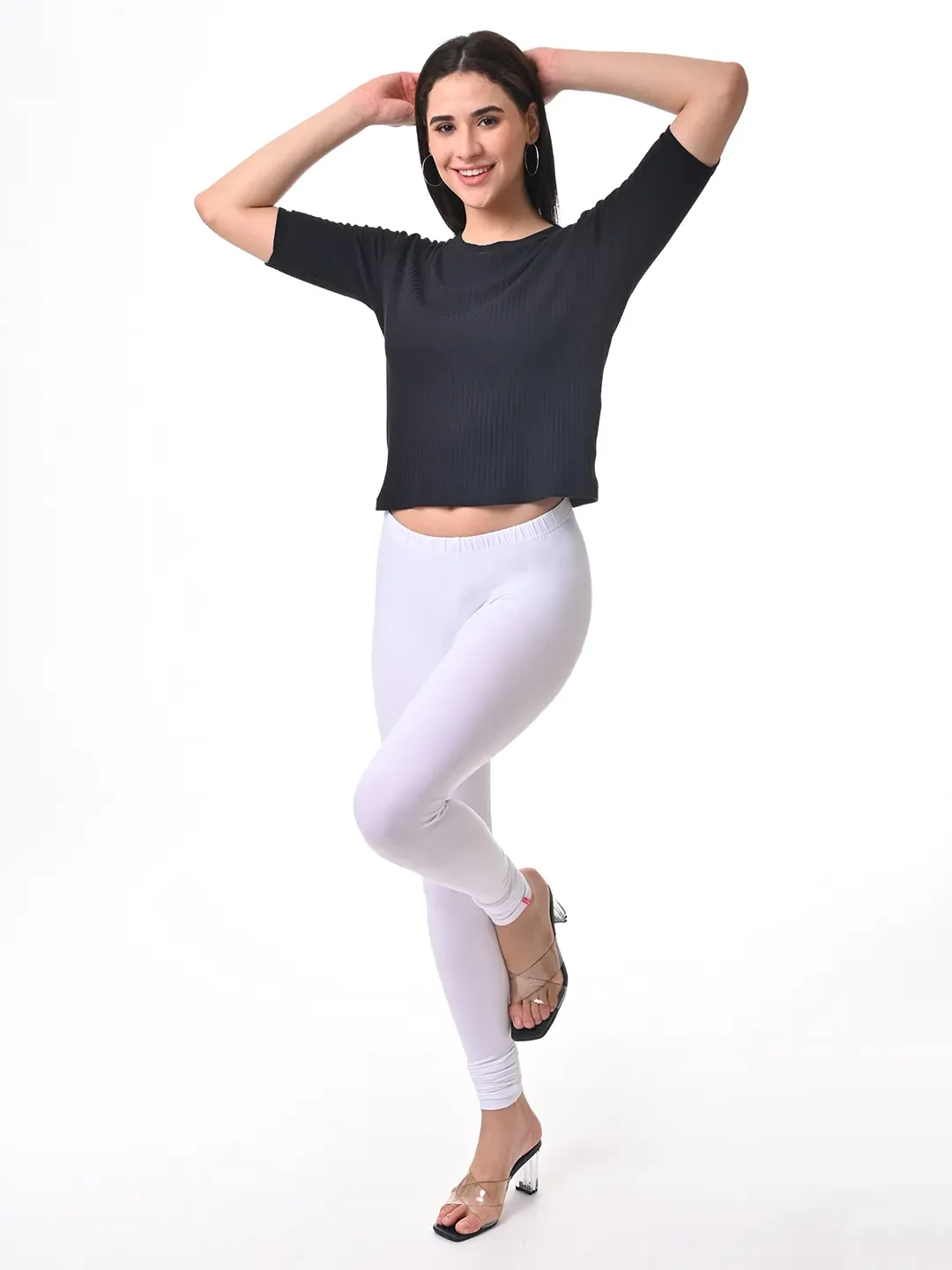 White - Chudithar Leggings