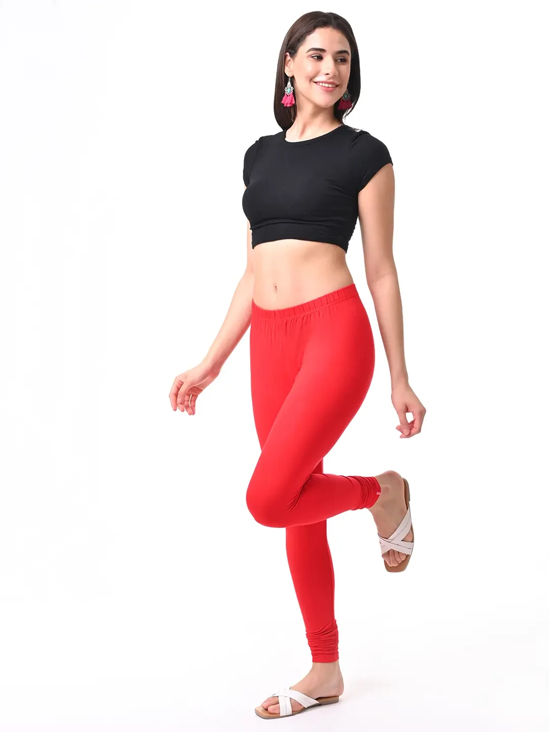 Apple Red - Chudithar Leggings