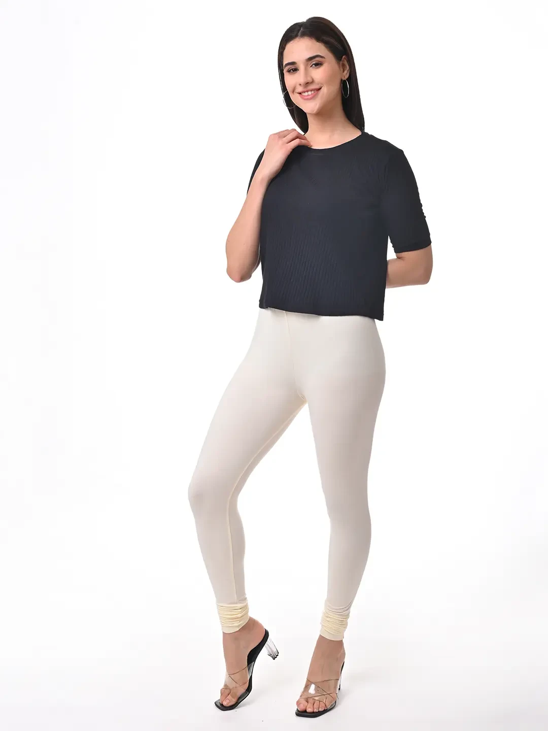 Cream - Chudithar Leggings