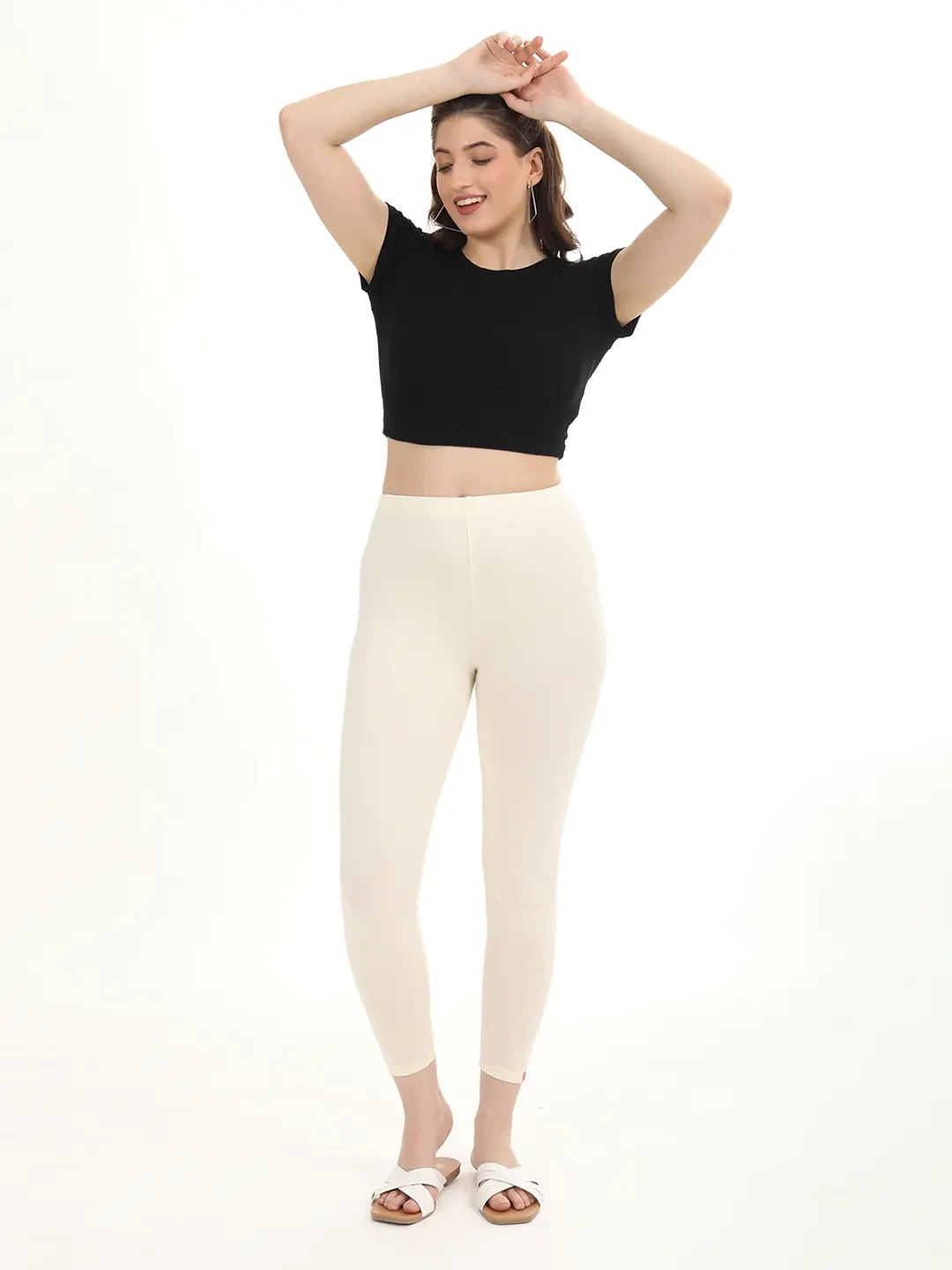 Cream - Ankle Leggings