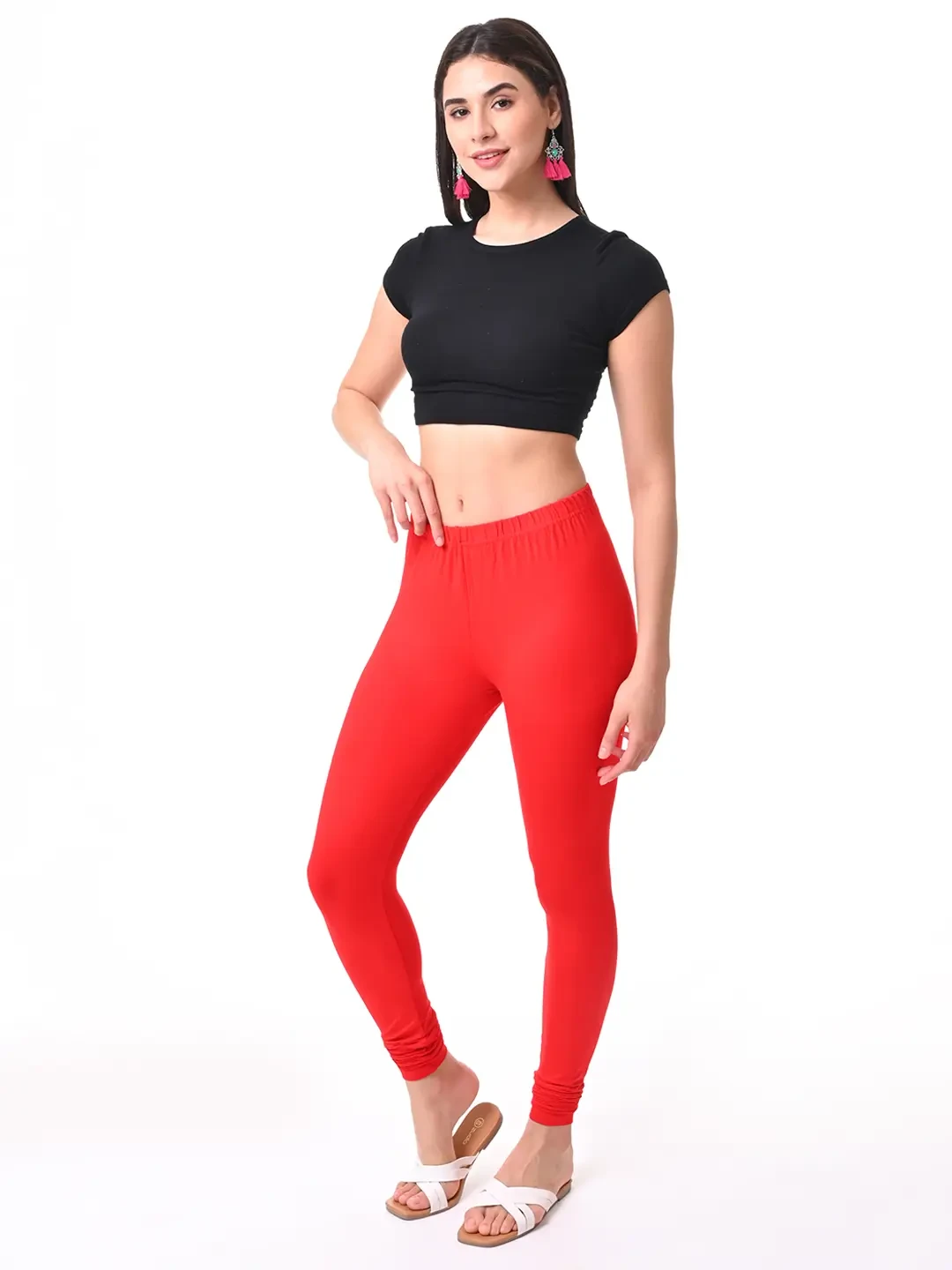 Red - Chudithar Leggings