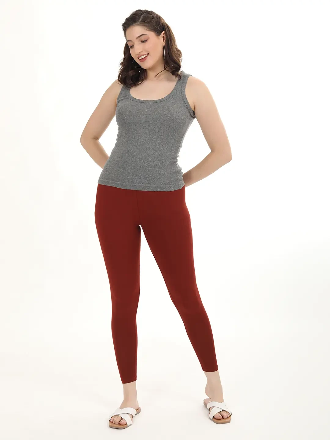 Cherry Brown - Ankle Leggings