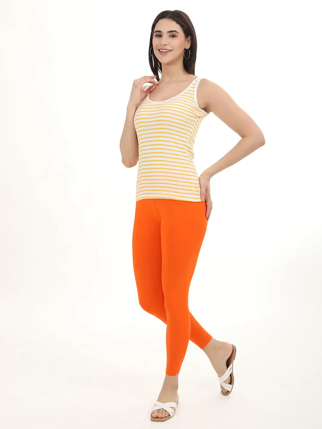 Orange - Ankle Leggings