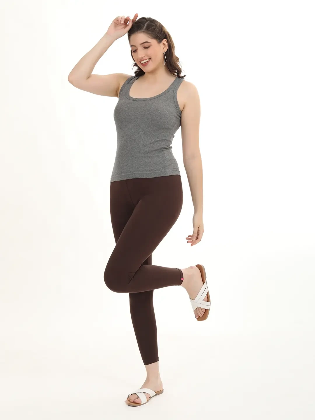 Brown - Ankle Leggings